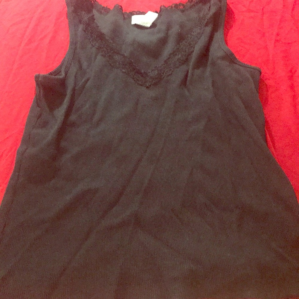 Woman’s black tank